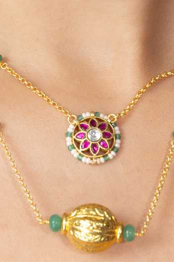 Joules by Radhika Gold Plated Sivana Layered Necklace Online at Aza Fashions Joules by Radhika_Gold Plated Sivana Layered Necklace _Online_at_Aza_Fashions