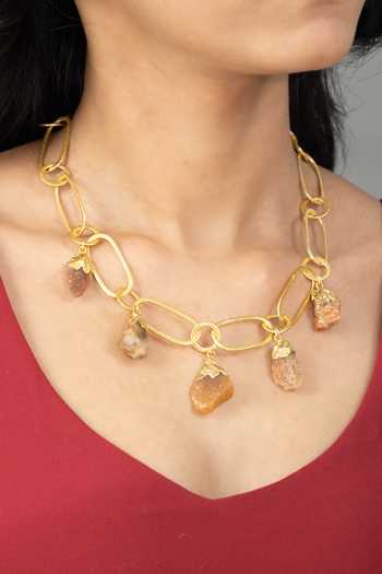 Joules by Radhika Gold Plated Tiyara Link Necklace Online at Aza Fashions Joules by Radhika_Gold Plated Tiyara Link Necklace _Online_at_Aza_Fashions