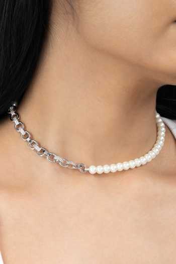 Joules by Radhika_White Avika Pearl Necklace _Online_at_Aza_Fashions