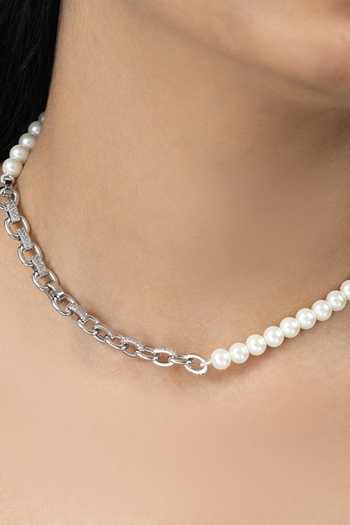 Buy_Joules by Radhika_White Avika Pearl Necklace _Online_at_Aza_Fashions