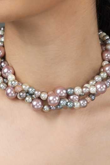 Joules by Radhika_Multi Color Nayara Pearl Necklace _Online_at_Aza_Fashions