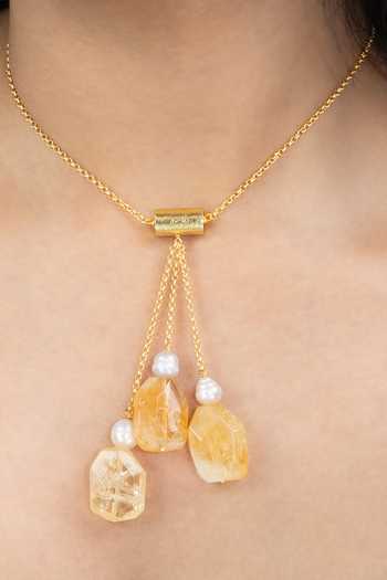 Joules by Radhika_Gold Plated Kavira Pendant Necklace _Online_at_Aza_Fashions