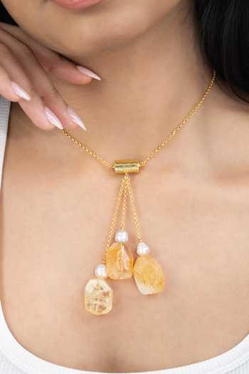 Buy_Joules by Radhika_Gold Plated Kavira Pendant Necklace _Online_at_Aza_Fashions