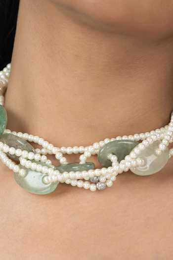 Joules by Radhika_Multi Color Aavina Pearl Necklace _Online_at_Aza_Fashions