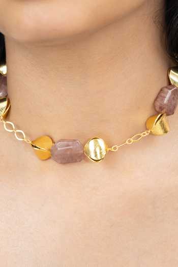 Buy_Joules by Radhika_Gold Plated Nyara Choker Necklace _Online_at_Aza_Fashions