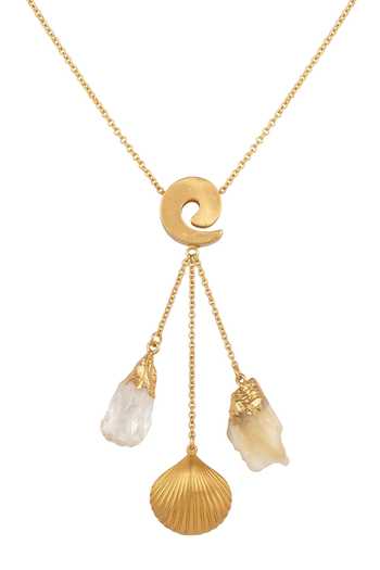 Joules by Radhika Gold Plated Veshna Shell Charm Necklace Online at Aza Fashions Joules by Radhika_Gold Plated Veshna Shell Charm Necklace _Online_at_Aza_Fashions