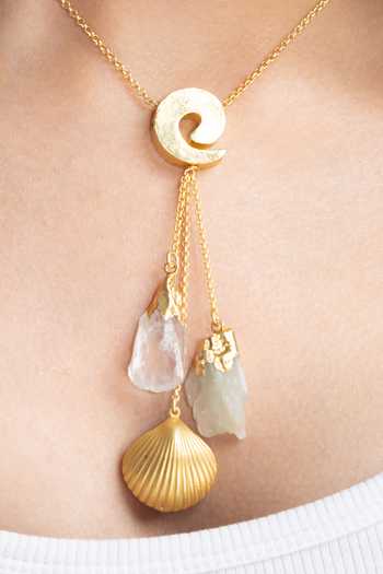 Buy Joules by Radhika Gold Plated Veshna Shell Charm Necklace Online at Aza Fashions Buy_Joules by Radhika_Gold Plated Veshna Shell Charm Necklace _Online_at_Aza_Fashions