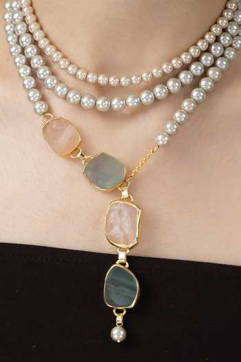Joules by Radhika_Multi Color Neyana Pearl Necklace  _Online_at_Aza_Fashions