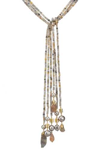 Joules by Radhika Multi Color Nayesha Long Pearl Necklace Online at Aza Fashions Joules by Radhika_Multi Color Nayesha Long Pearl Necklace _Online_at_Aza_Fashions