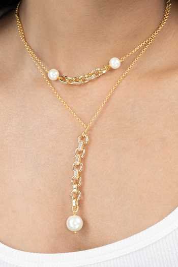 Buy_Joules by Radhika_Gold Plated Zorya Pearl Necklace _Online_at_Aza_Fashions