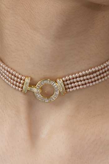 Buy_Joules by Radhika_Gold Plated Tanaya Pearl Choker Necklace _Online_at_Aza_Fashions