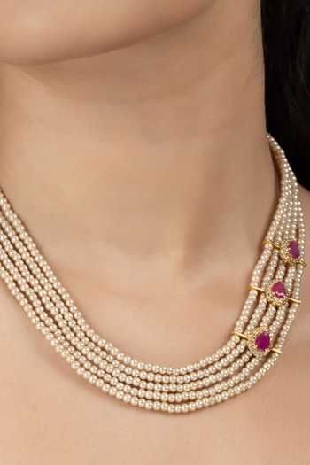 Joules by Radhika Gold Plated Viraya Pearl Necklace Online at Aza Fashions Joules by Radhika_Gold Plated Viraya Pearl Necklace _Online_at_Aza_Fashions