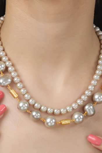Joules by Radhika_Grey Revaya Pearl Necklace _Online_at_Aza_Fashions