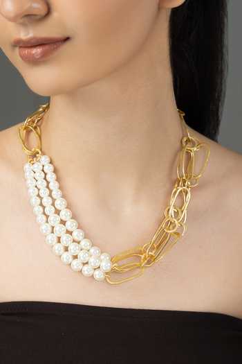 Buy Joules by Radhika Gold Plated Yavina Pearl Necklace Online at Aza Fashions Buy_Joules by Radhika_Gold Plated Yavina Pearl Necklace _Online_at_Aza_Fashions