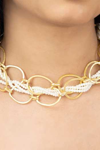Buy Joules by Radhika Gold Plated Samvika Pearl Necklace Online at Aza Fashions Buy_Joules by Radhika_Gold Plated Samvika Pearl Necklace _Online_at_Aza_Fashions