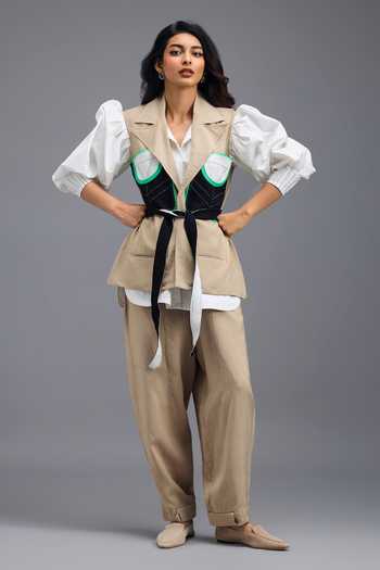 Deepika Arora Linen Shirt & Trouser Set 