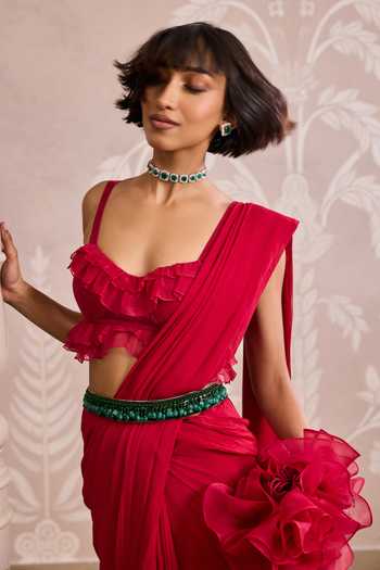 Buy Ridhi Mehra Red Embroidered Jewelled Net Belt Online at Aza Fashions Buy_Ridhi Mehra_Red Embroidered Jewelled Net Belt _Online_at_Aza_Fashions