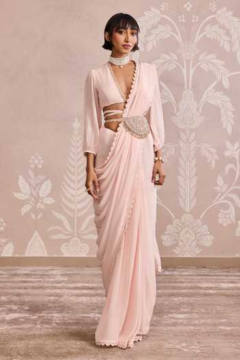 Ridhi Mehra Pink Embroidered Net Belt Online at Aza Fashions Ridhi Mehra_Pink Embroidered Net Belt _Online_at_Aza_Fashions