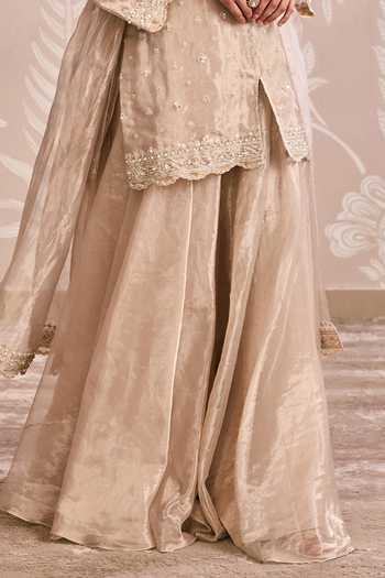 Buy Ridhi Mehra Gold Tissue Round Neck Embroidered Kurta Set Online at Aza Fashions Buy_Ridhi Mehra_Gold Tissue Round Neck Embroidered Kurta Set _Online_at_Aza_Fashions