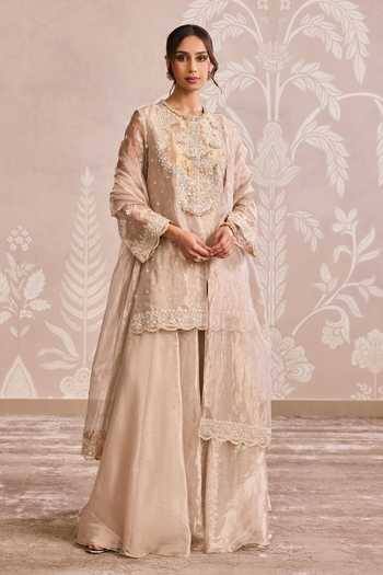 Ridhi Mehra Embroidered Tissue Kurta Set 