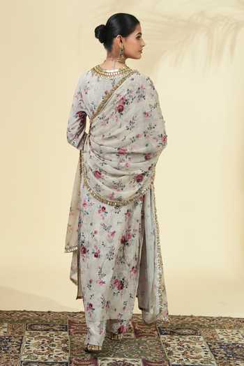 Arpita Mehta Vintage Rose Print Kurta Set 