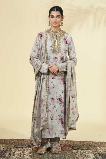 Arpita Mehta Vintage Rose Print Kurta Set 