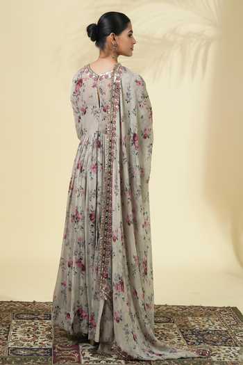 Arpita Mehta Vintage Rose Print Anarkali Set 