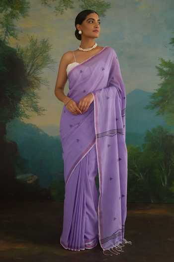 Amaara Pastel Purple Cotton Saree With Running Blouse 