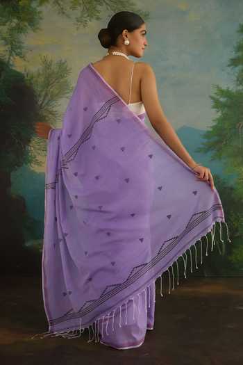 Amaara Pastel Purple Cotton Saree With Running Blouse 