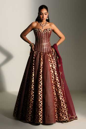 Mahima Mahajan Payal Embroidered Corset Gown With Dupatta 