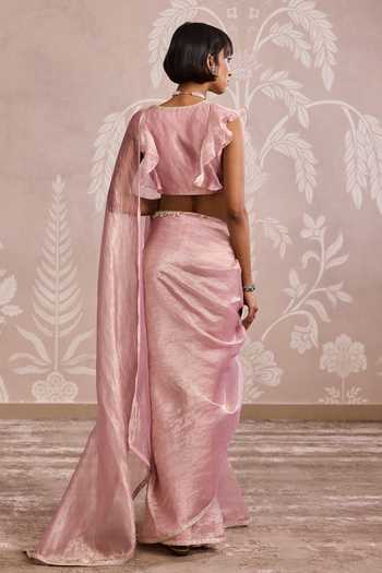 Ridhi Mehra Tissue Saree With Ruffle Blouse 