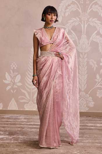 Ridhi Mehra Tissue Saree With Ruffle Blouse 