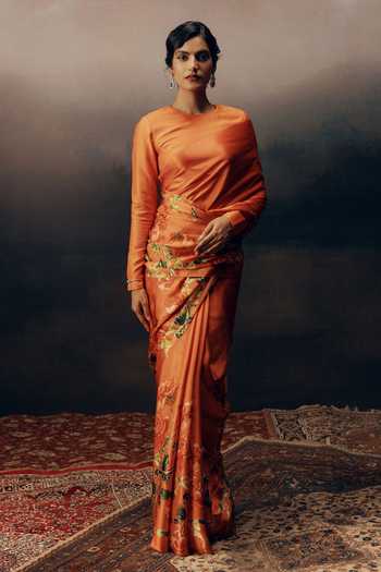 Studio 113 Mira Print Saree With Running Blouse 
