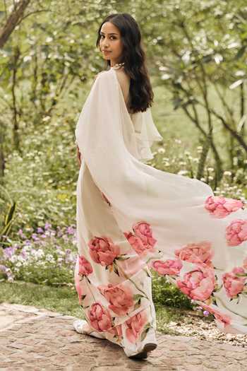 Studio 113 Monica Printed Chiffon Saree With Running Blouse 