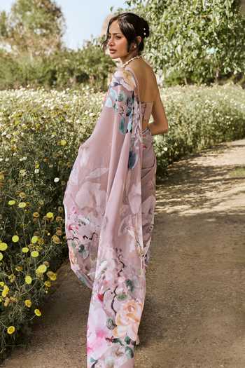 Studio 113 Julie Hand Painted Saree With Running Blouse 