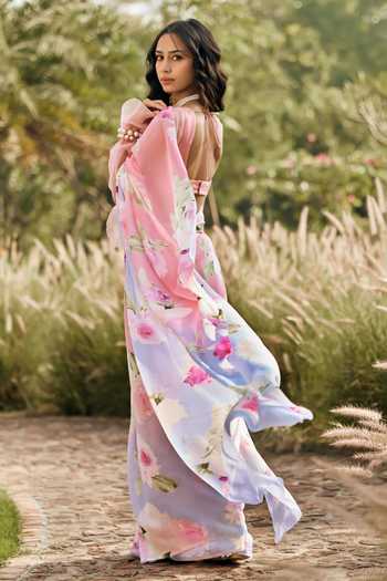 Studio 113 Alea Cotton Candy Ombre Saree With Running Blouse 