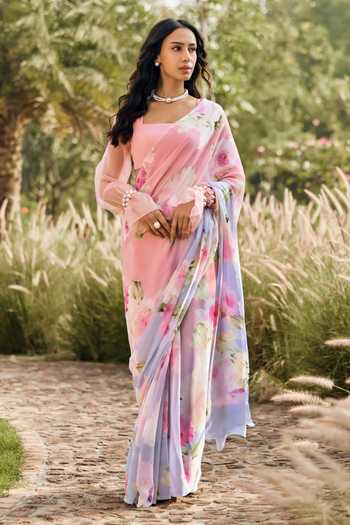 Studio 113 Alea Cotton Candy Ombre Saree With Running Blouse 