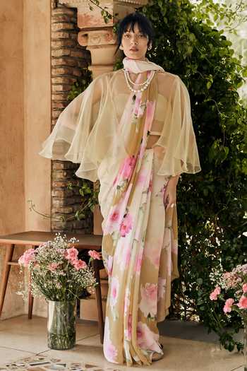 Studio 113 Alea Sand Ombre Saree With Running Blouse 