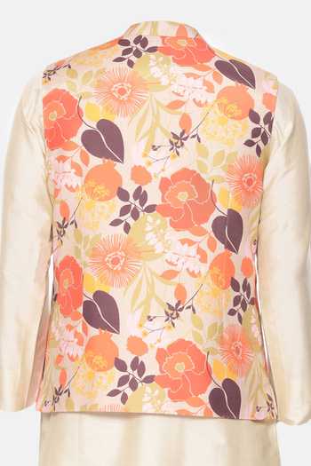 Mayank Modi - Men Flower Print Bundi For Kids