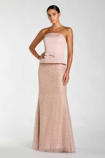 Mac Duggal Peplum Bodice Embellished Gown 