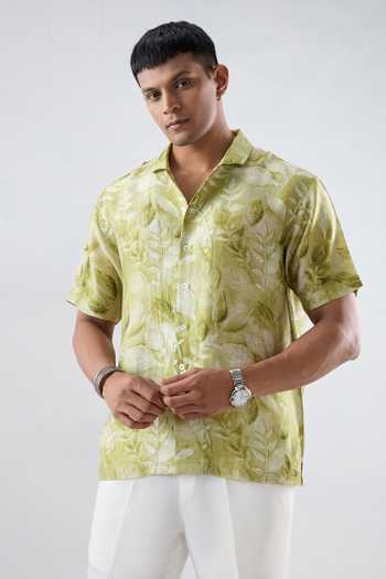 Raw & Rustic By Niti Bothra Leaf Print Regular Shirt 