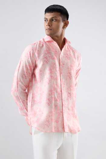 Raw & Rustic By Niti Bothra Leaf Print Full-Sleeve Shirt 