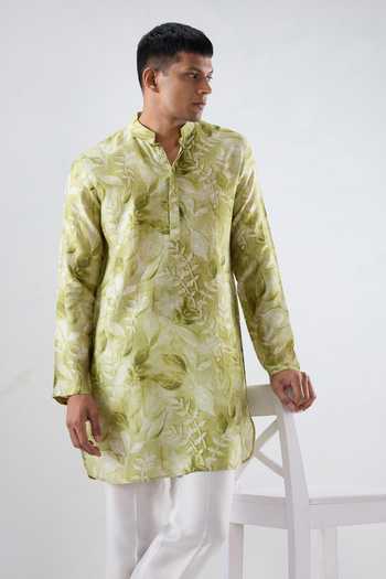 Raw & Rustic By Niti Bothra Leaf Print Short Kurta 