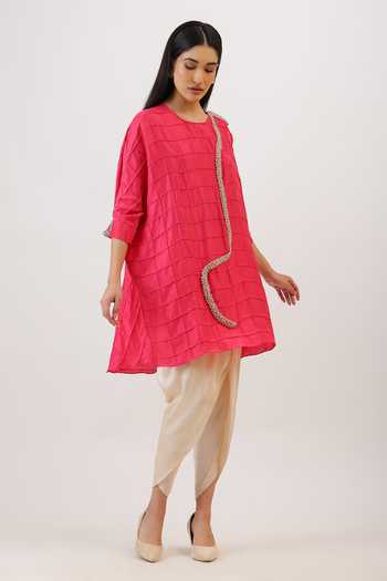 Vidushi Gupta Pintuck Embroidered Kurta & Dhoti Pant Set 