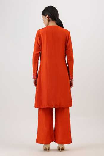 Vidushi Gupta Blossoming Botanical Embroidered Kurta & Pant Set 
