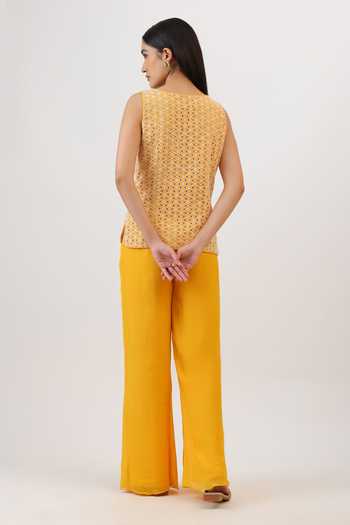 Vidushi Gupta Wildflower Honeycomb Embroidered Jacket & Pant Set 
