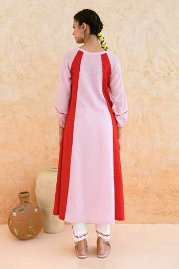 Myaara Blush Pink Cotton Kurta & Pant Set 