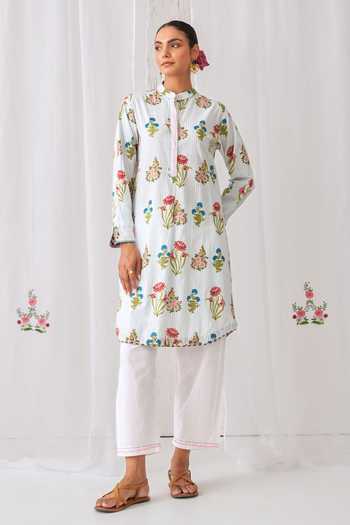 Myaara Floral Print Short Kurta & Pant Set 