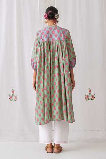 Myaara Printed Gathered Kurta & Pant Set 