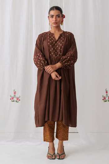 Myaara Gathered Printed Kurta With Pant 